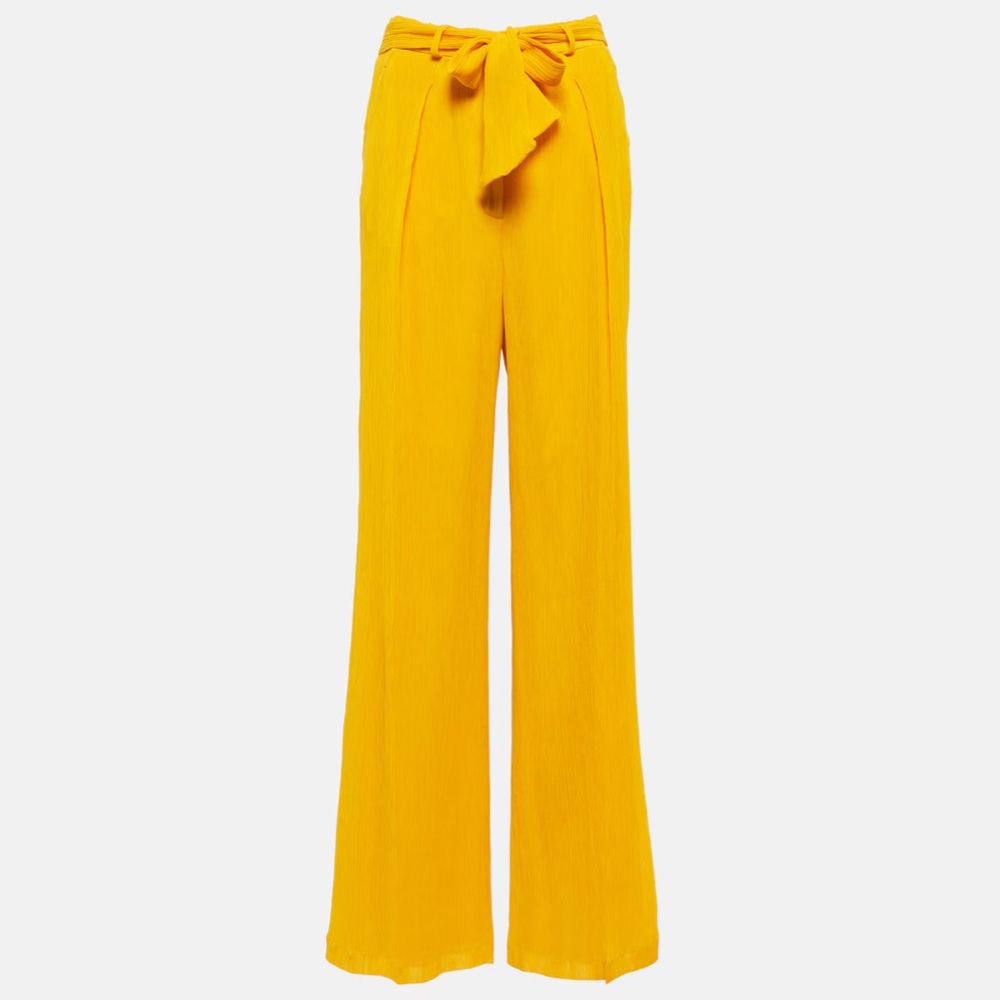 Gabriela Hearst wide-leg yellow pants. Size 40.
